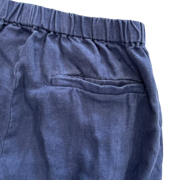 Suzie Kondi Linen Pants Size XS The Delos Pants in 100% Linen Light Blue Gray - Picture 3 of 10